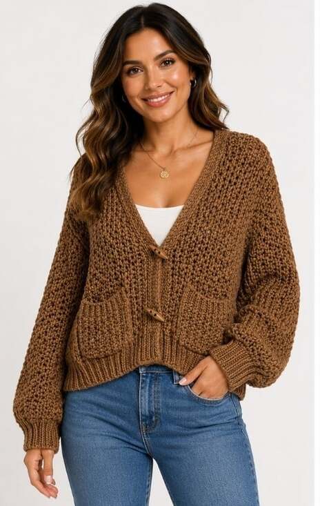fab'rik Sweaters - Fab'rik chunky-knit cardigan Toggle Closures Large Excellent Soft Oversized B7